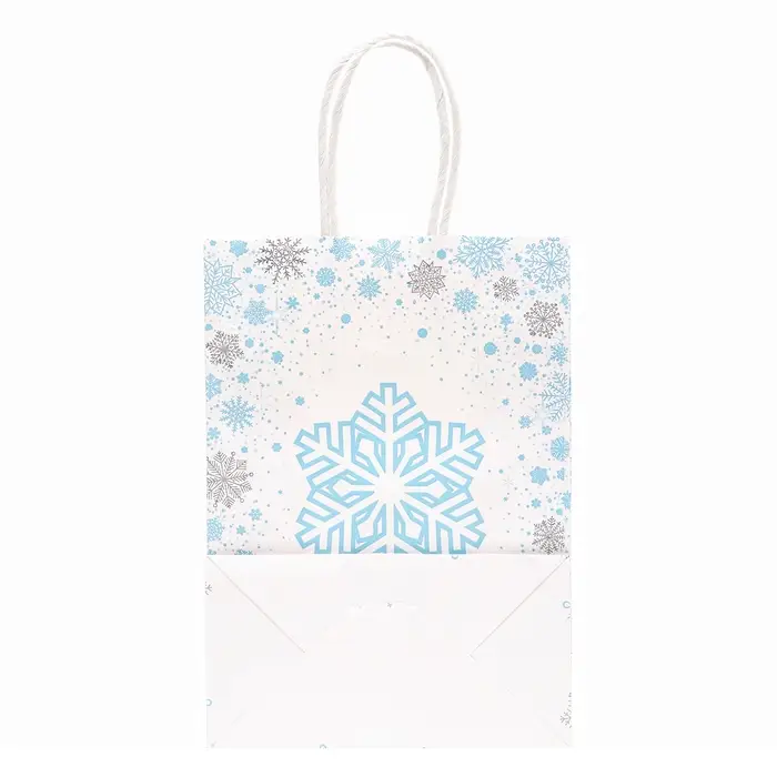 Пакет бумажный подарочный новогодний крафт «Снежинка» 15×21×8 см Пакет бумажный подарочный новогодний крафт «Снежинка» 15×21×8 см