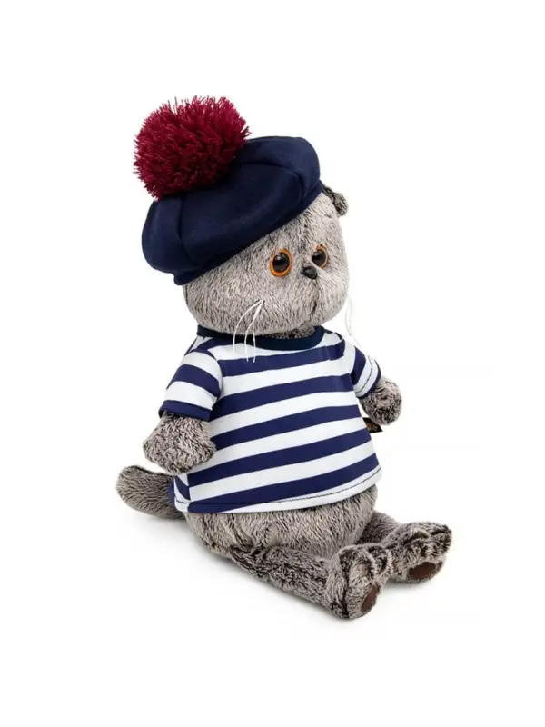 Мягкая игрушка &laquo;Басик&raquo;, в тельняшке и берете, 30 см