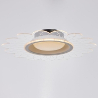 Люстра с ПДУ 1200/1 LED 52Вт 3000-6000К диммер белый-прозрачный 50х50х8 см BayerLux