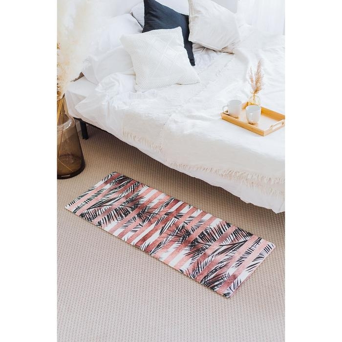 Коврик для ванной Доляна «Тень», 45×120 см, цвет чёрно-бежевый Коврик для ванной Доляна «Тень», 45×120 см, цвет чёрно-бежевый