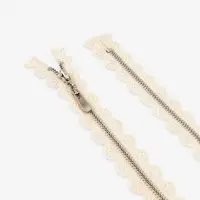 Молния металлическая, №3, неразъёмная, замок автомат, 60 см, бежевая