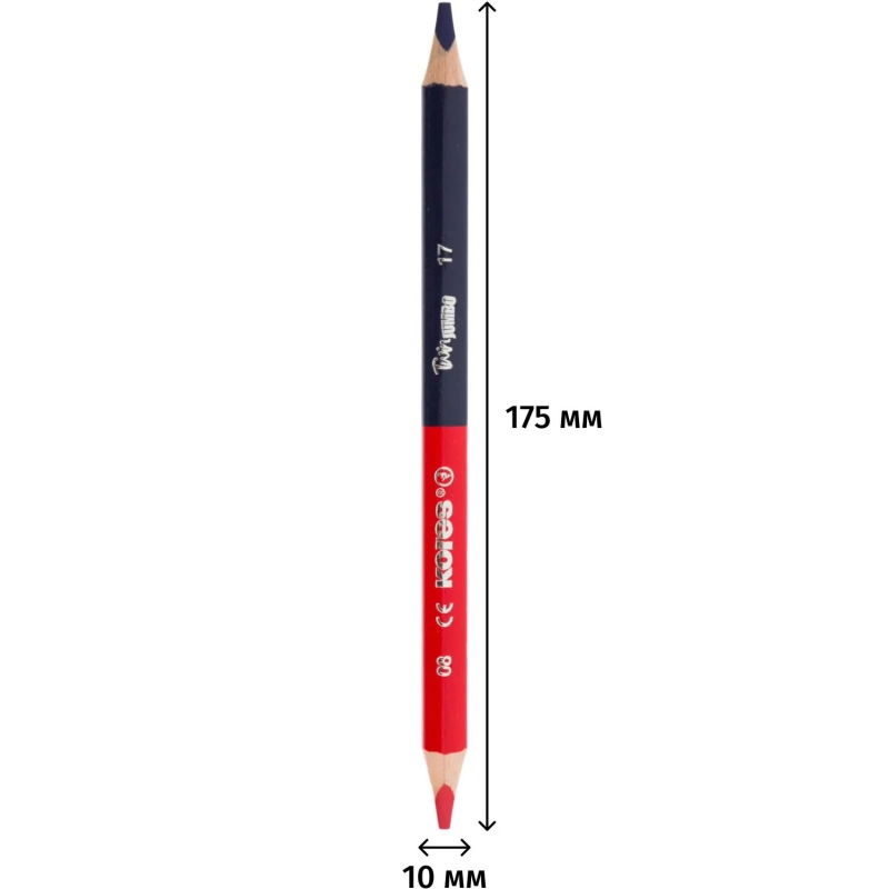 Карандаши цветные 2цв 3-гран,двустор Kores JUMBO 94851