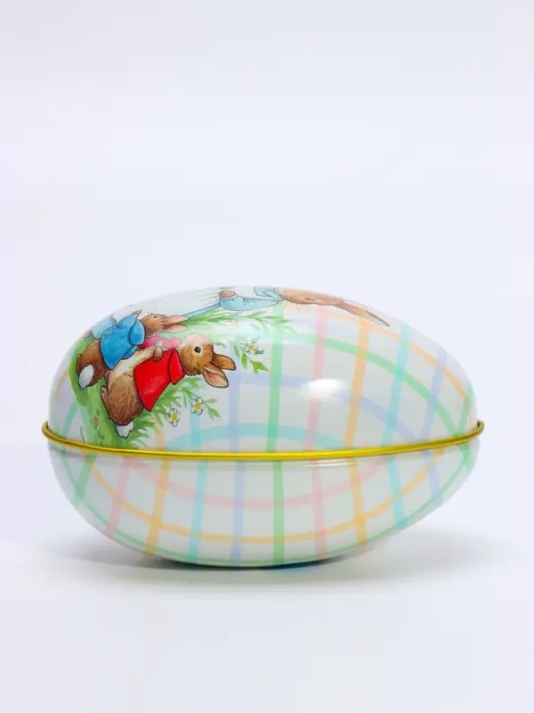 Шкатулка металлическая - яйцо &laquo;Мама-зайка с детками&raquo; 11&times;6.5&times;7 см