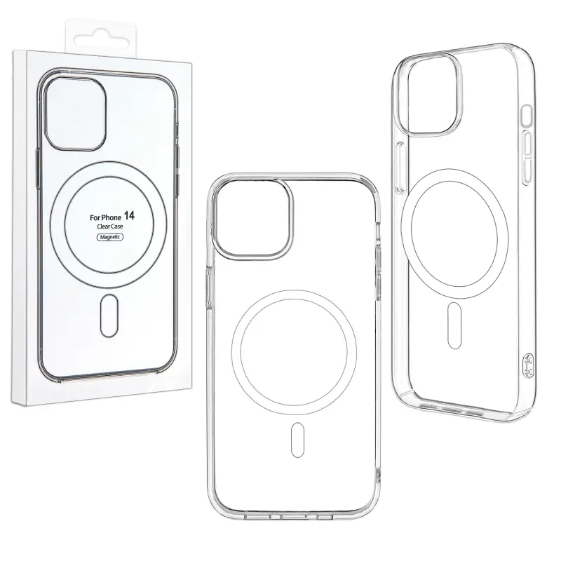 Чехол iPh 14 Clear Case (MagSafe) TPU+PC Чехол iPh 14 Clear Case (MagSafe) TPU+PC