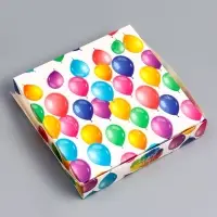 Коробка складная Happy Birthday, 20×20×4 см