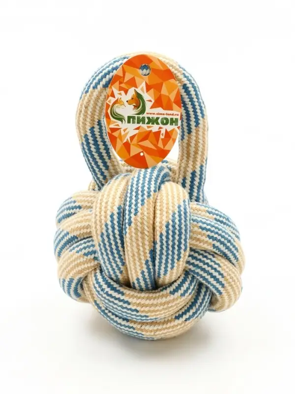 Игрушка для больших собак канатная &laquo;Огромный мяч с петлей&raquo;, до 25 см, до 340 г