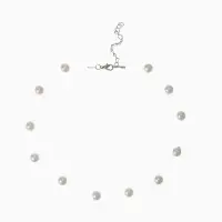 Бусы на леске &laquo;Жемчуг&raquo;, шар №8, белые в серебре, 30 см