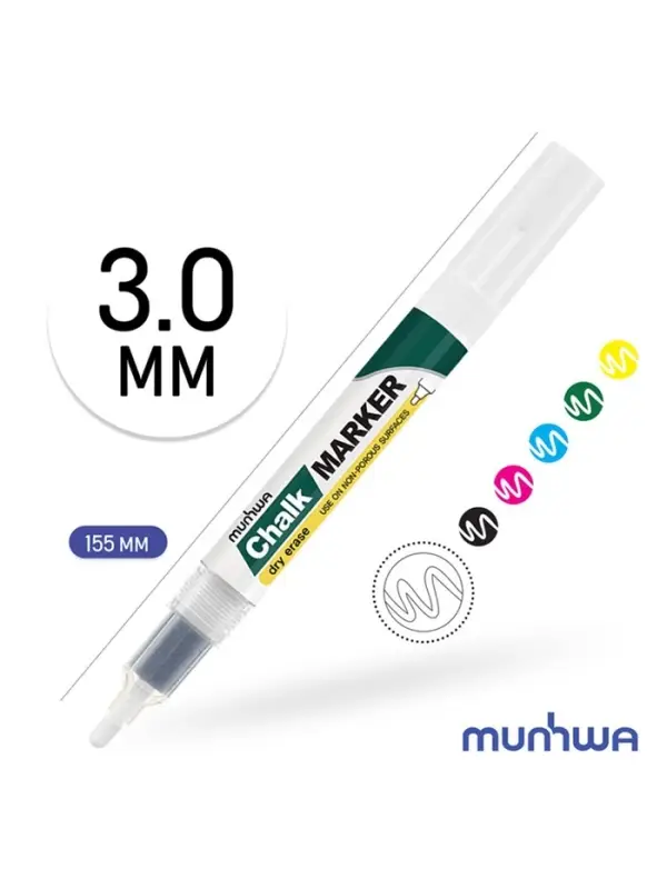 Маркер меловой MunHwa CM-05, 3.0 мм, белый