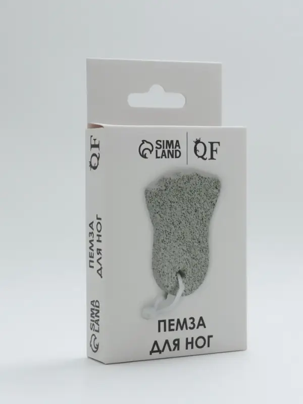 Пемза для педикюра «Ступня», с подвесом, 9×6 см, в коробке, белая