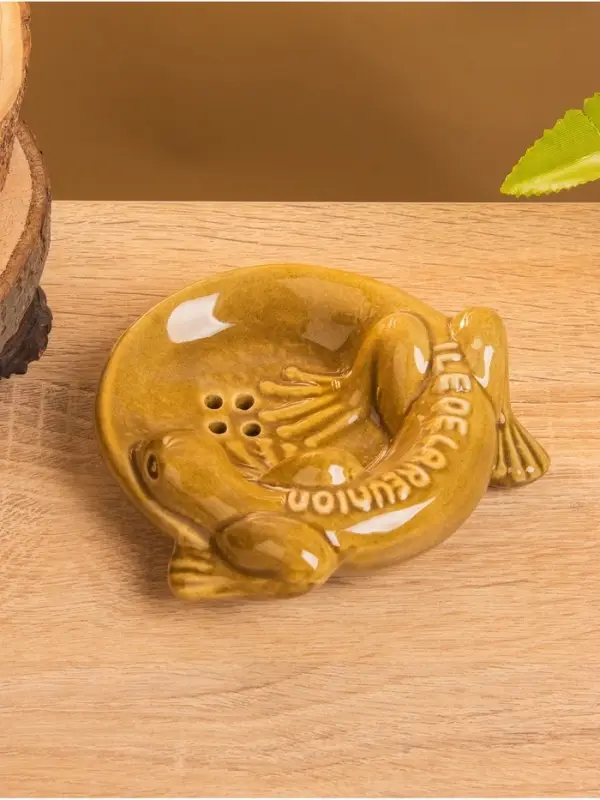 Мыльница &laquo;Хвостатый геккон&raquo;, 11&times;11&times;3 см, керамика, коричневая