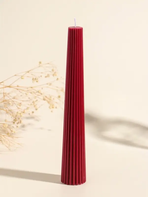 Набор свечей, 3.5х23 см, 2 шт "Башня" кармин 4х9,5х25 см