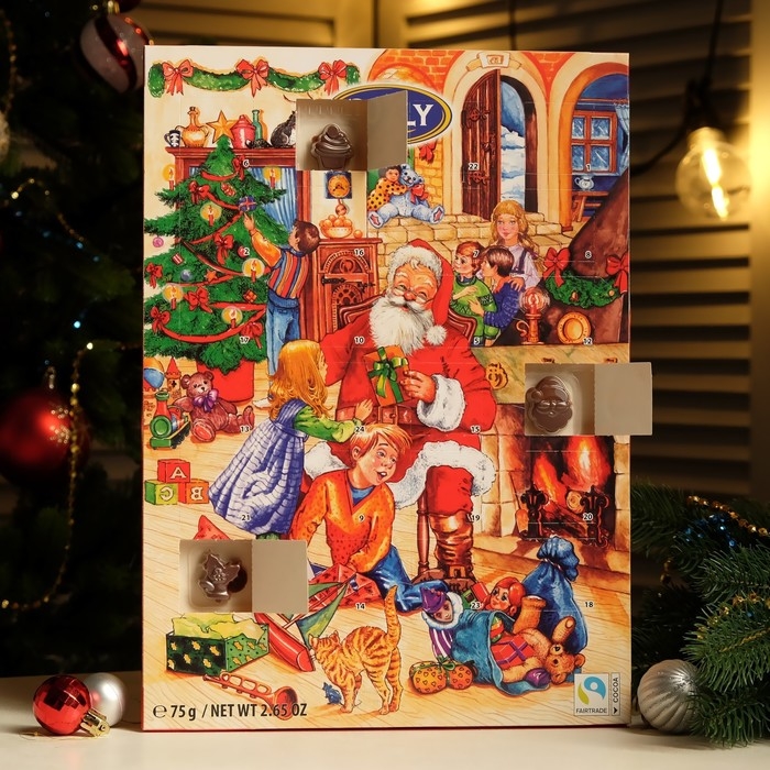 Шоколад молочный фигурный Шоколад молочный фигурный "Рождественский календарь", 50 г