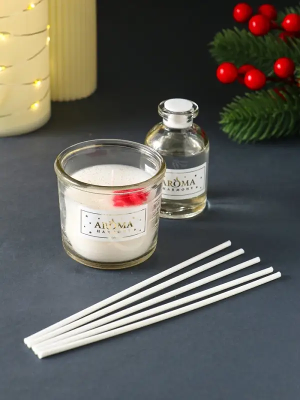 Ногодний ароматический набор "Каштановый пуддинг" свеча + диффузор