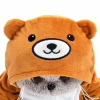 Мягкая игрушка "Кот Басик в кигуруми "Медвежонок", 22 см Ks22-298