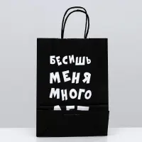 Пакет крафт «Бесишь меня много лет», 18×8×25 см