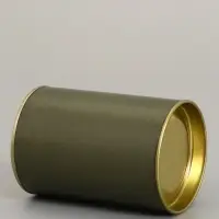 Тубус 73&times;110 мм (90 мм внутренняя высота), картон, хаки, металлическая крышка