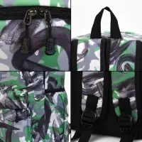 Рюкзак школьный на молнии, с карманами, с абстрактным принтом, размер 30&times;13&times;42 см, зелёный