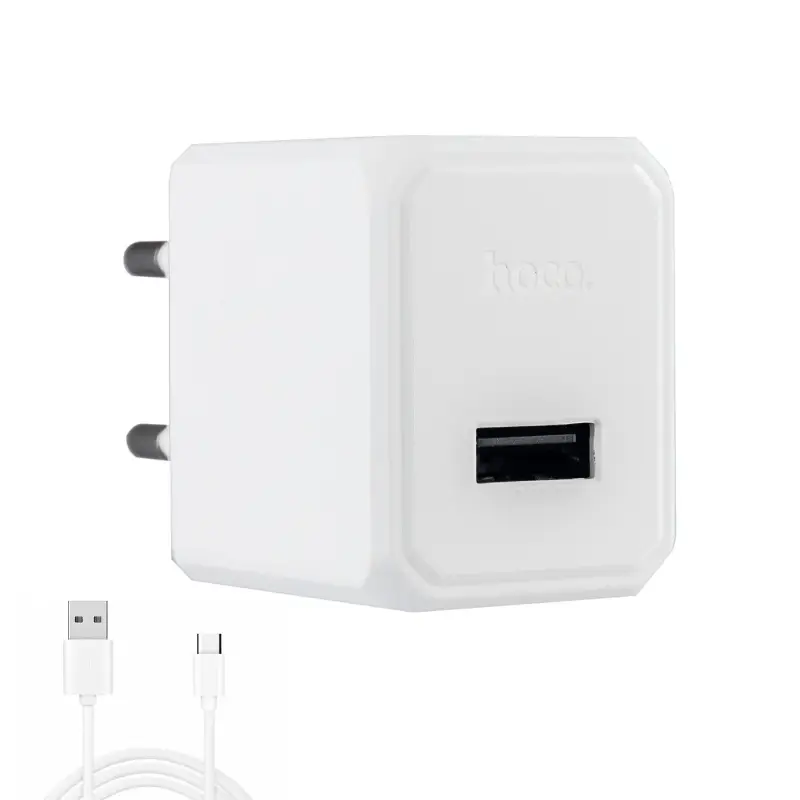 Сетевое зарядное устройство с кабелем USB на Type-C USB 2.1A CS11A HOCO белое