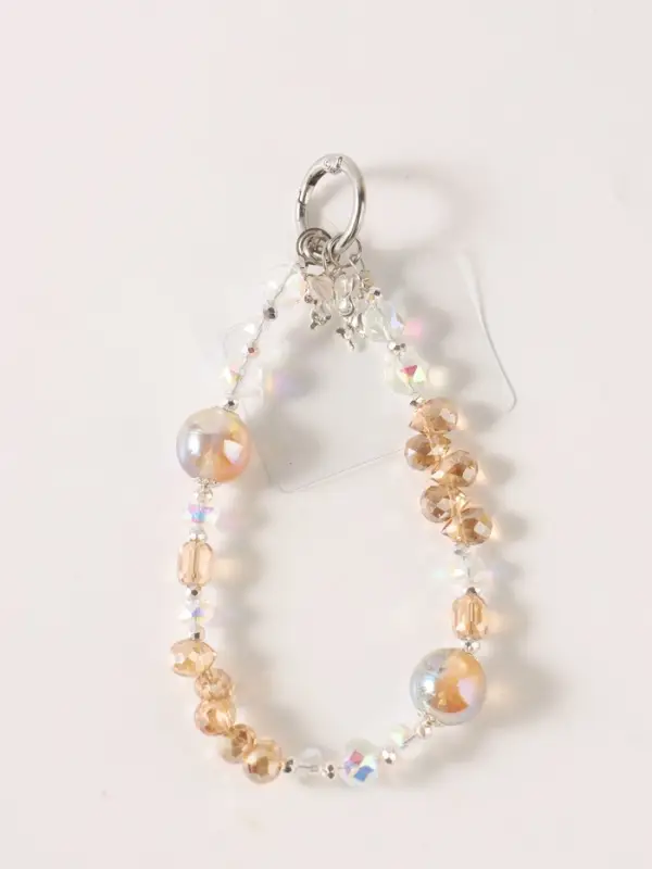 Брелок - обвес на сумку &laquo;Бабочка с бусинами&raquo;, карамель, 13 см