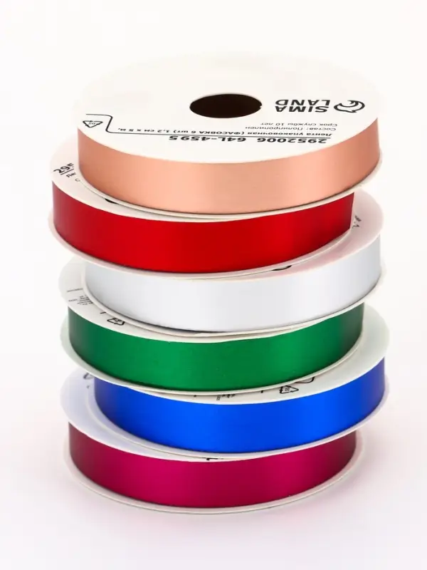 Лента упаковочная матовая, цвета МИКС, 1.2 см &times; 5 м&plusmn;5%