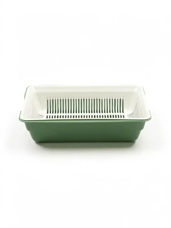 Туалет для кошек глубокий, 36&times;25&times;9 см, с сеткой, белый, мятный