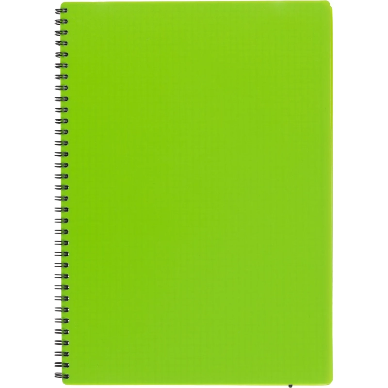 Бизнес-тетрадь Тетрадь Attache Neon А4 96л кл.спираль обл.пластик зеленый