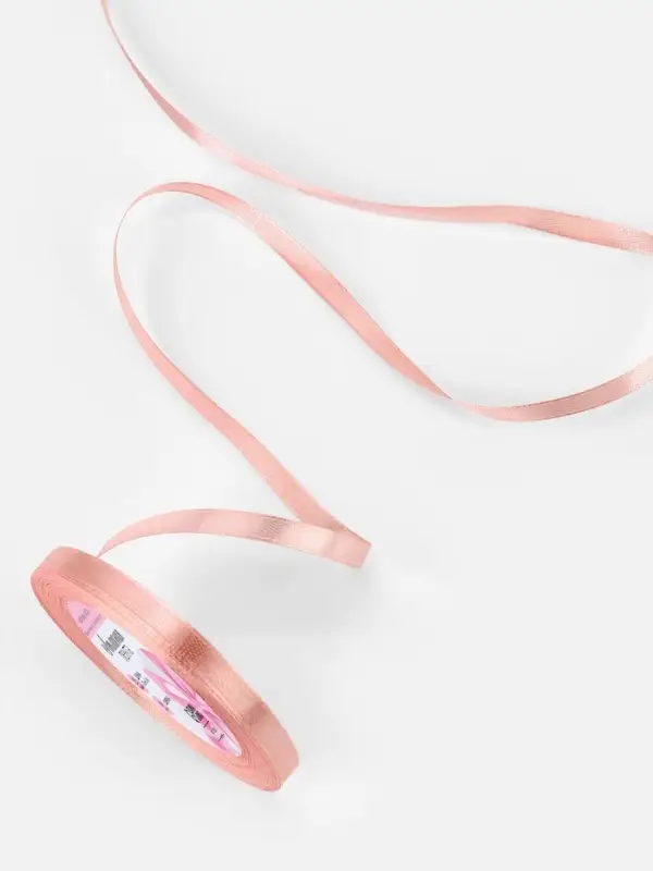 Лента атласная, 6 мм, 23±1 м, цвет розовое золото Лента атласная, 6 мм, 23±1 м, цвет розовое золото