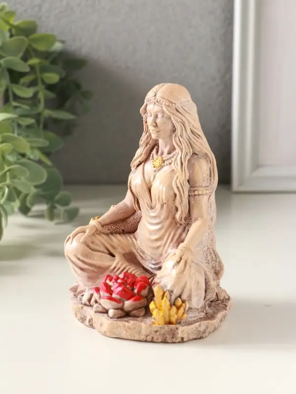 Статуэтка "Богиня любви Парвати" 11х9х7 см, гипс, слоновая кость