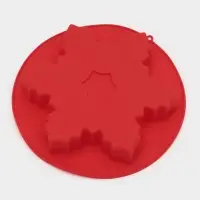 Форма для выпечки новогодняя Доляна &laquo;Снежинка&raquo;, силикон, 23&times;3.5 см, красная