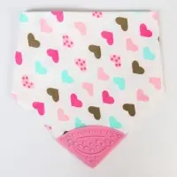 Нагрудник-бандана/слюнявчик для кормления Крошка Я, непромокаемый, с прорезывателем, на кнопке, розовый, МИКС