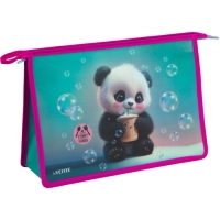 Папка для тетрадей А4, 330x230x100 мм, deVENTE "Yummy Panda", молния сверху, пластиковая, для девочки