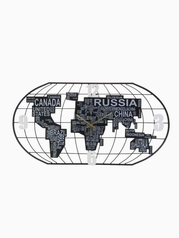 Часы настенные интерьерные &laquo;Карта мира&raquo;, бесшумные, плавный ход, 40&times;78 см, от батарейки 1&times;АА