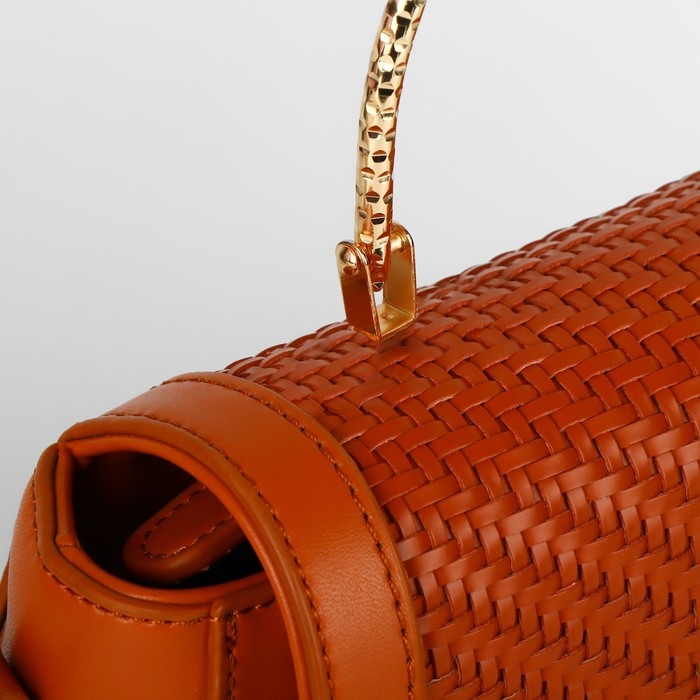 Ручка для сумки «Рифлёная рамка», металлическая, на прокол, 13 × 9 см, цвет золотой Ручка для сумки «Рифлёная рамка», металлическая, на прокол, 13 × 9 см, цвет золотой