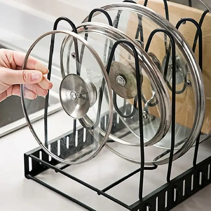 Подставка для сковородок Доляна, 25&times;22&times;38 см, чёрная