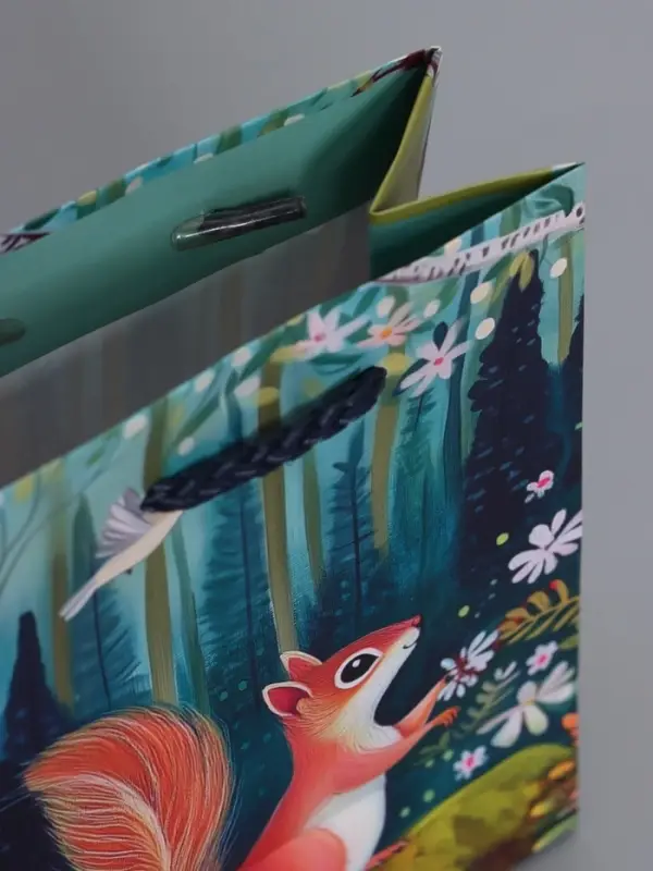 Пакет подарочный "Сказачный лес" ламинированый 11,5 х 14,5 х 6,5 см