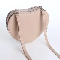 Сумка женская кросс-боди на молнии, в форме сердца, 20&times;5&times;16 см, бежевая