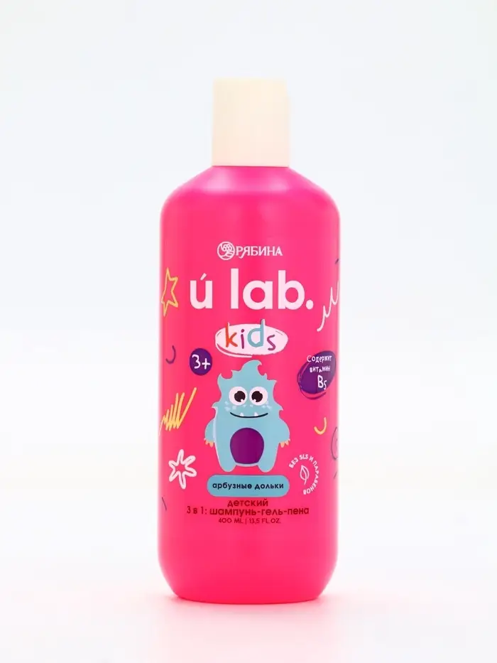 Детский шампунь-гель-пена 3в1  "Монстрики", 400 мл, аромат арбузные дольки Детский шампунь-гель-пена 3в1  "Монстрики", 400 мл, аромат арбузные дольки