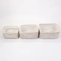 Набор корзин &laquo;Soft&Pure&raquo; 3 шт.: 29&times;21&times;14, 26&times;18&times;13, 23&times;15&times;13 см, полиэстер. белый
