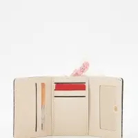 Кошелёк женский на кнопке, 10.5&times;2.5&times;8.5 см, чёрный/белый