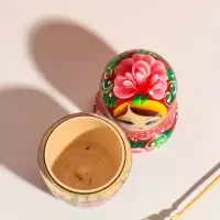 Матрешка дерево &laquo;Глаша&raquo;, красное платье, розовые цветы, 18 см, 5 кукольная, ручная роспись