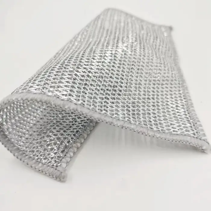 Сетка для мытья посуды узелковая, металлическая, однослойная, 5 шт., 19&times;19 см