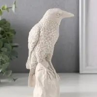 Фигура «Ворон на камне», 15.5×5.5×10 см, серая