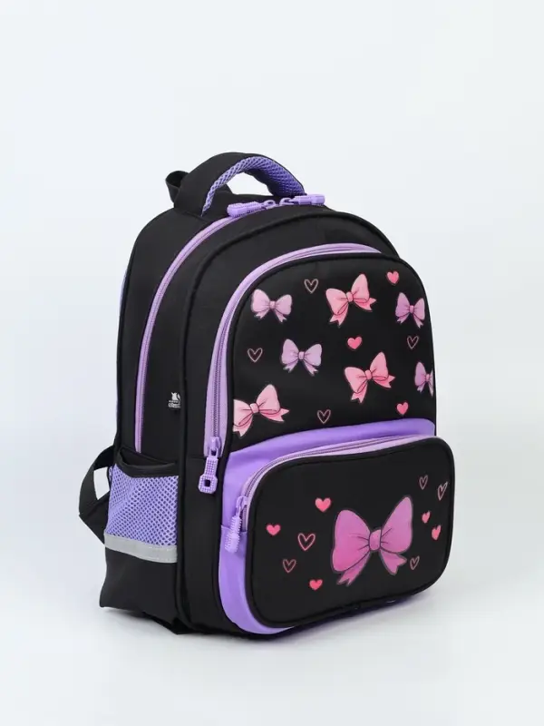 Ранец с эргономичной спинкой текстильный "Бантик"