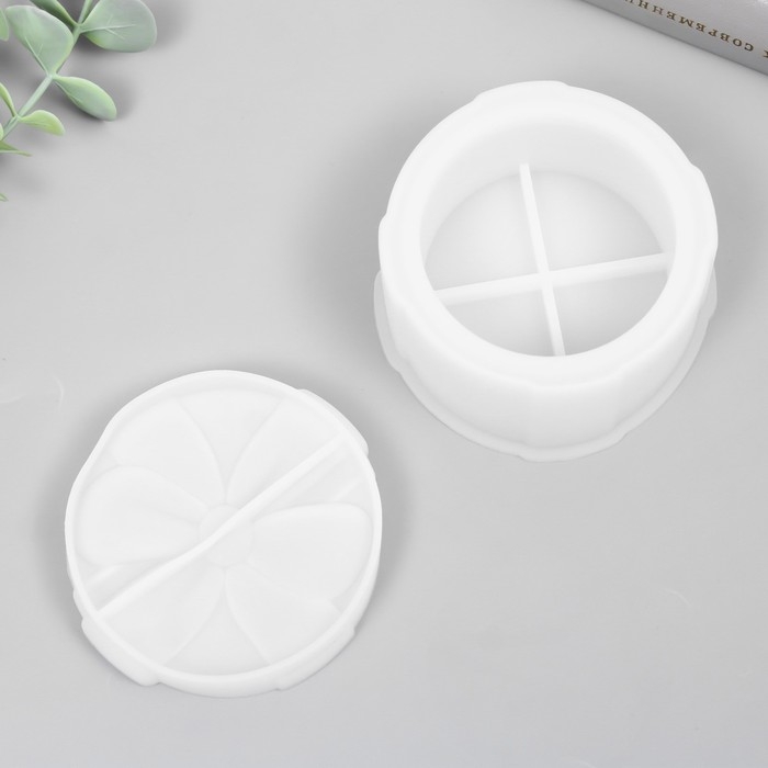 Молд силикон Молд силикон "Шкатулка - бантик круглая" с крышкой 9,8х9,8х6,9 см