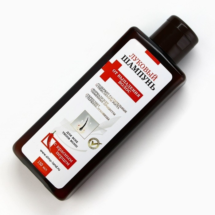 Луковый шампунь для волос против выпадения, с красным перцем, укрепление и рост, 150 мл, КЛАДОВАЯ КРАСОТЫ Луковый шампунь для волос против выпадения, с красным перцем, укрепление и рост, 150 мл, КЛАДОВАЯ КРАСОТЫ