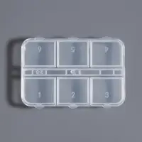 Органайзер для хранения мелочей, 6 ячеек, 5.3&times;7.5&times;1.3 см, прозрачный
