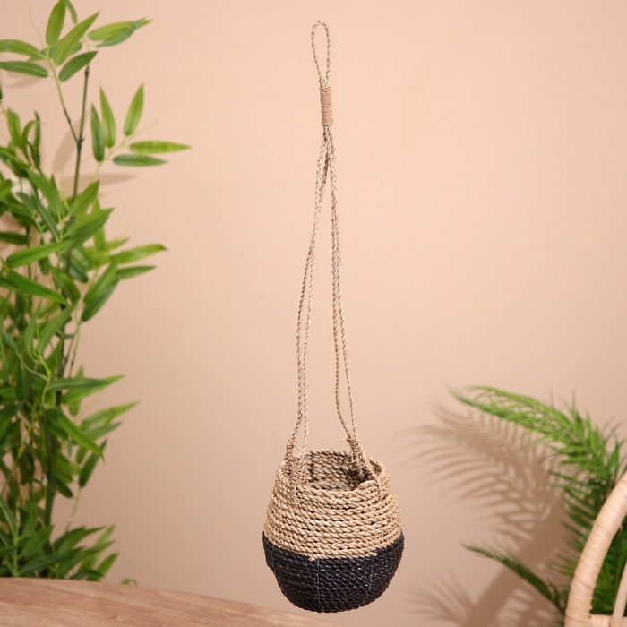 Кашпо плетёное, подвесное 15х15х60 см Кашпо плетёное, подвесное 15х15х60 см