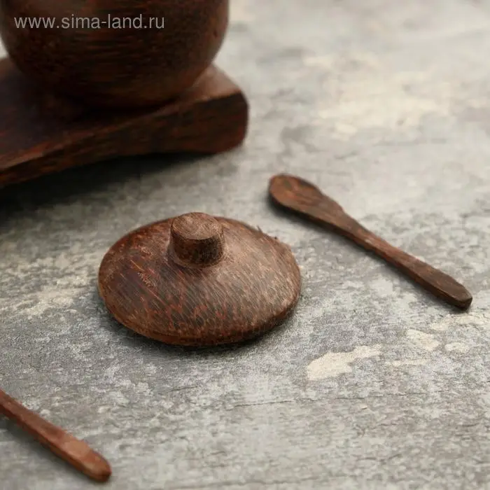 Набор для специй из кокоса &laquo;Горшочки&raquo;, 13&times;5&times;6 см