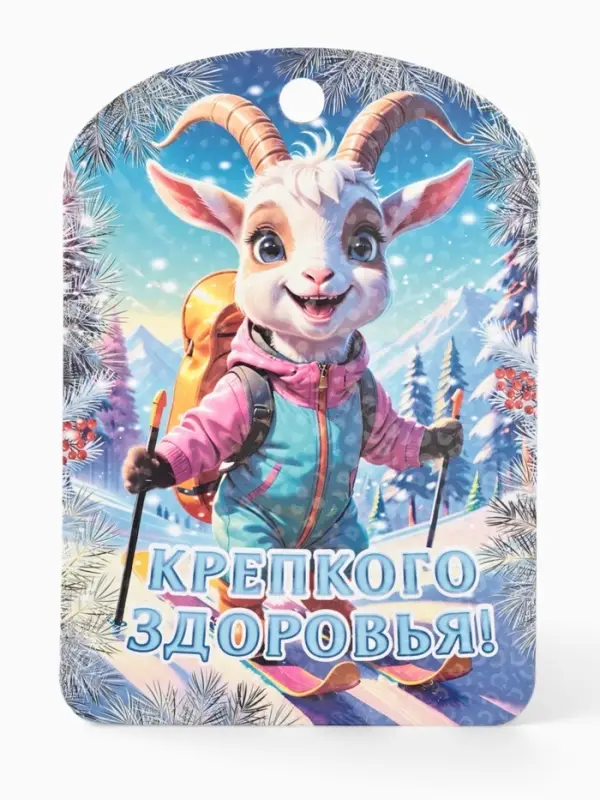 Доска разделочная сувенирная &laquo;Символ года. Крепкого здоровья&raquo;, 27.5&times;19.5&times;0.6 см, дерево, синяя