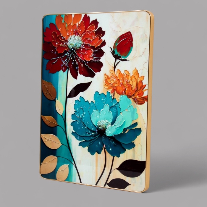 Картина акрил  Картина акрил "Объёмные цветы" 40х30 см